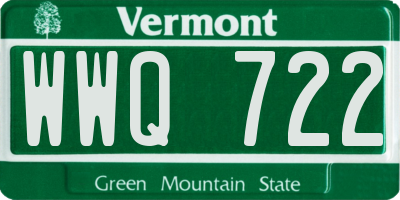 VT license plate WWQ722