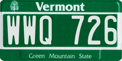 VT license plate WWQ726