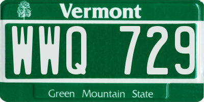 VT license plate WWQ729