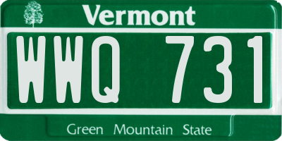 VT license plate WWQ731