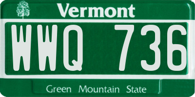 VT license plate WWQ736