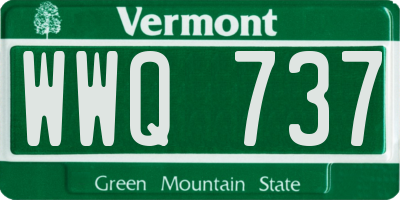 VT license plate WWQ737