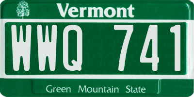 VT license plate WWQ741