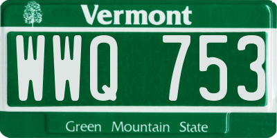 VT license plate WWQ753
