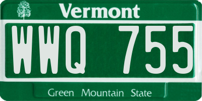 VT license plate WWQ755