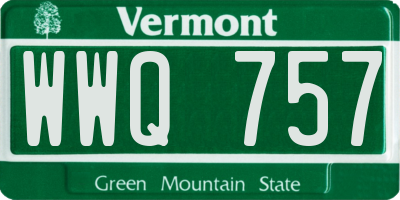 VT license plate WWQ757