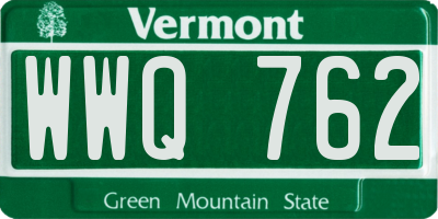 VT license plate WWQ762