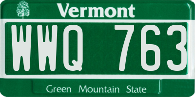 VT license plate WWQ763