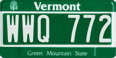 VT license plate WWQ772