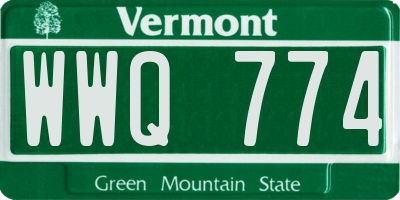 VT license plate WWQ774