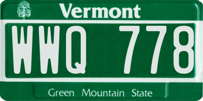 VT license plate WWQ778