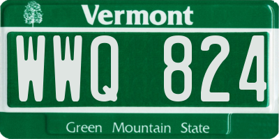 VT license plate WWQ824