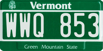 VT license plate WWQ853