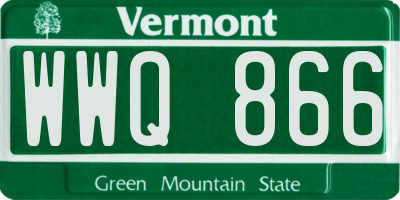VT license plate WWQ866