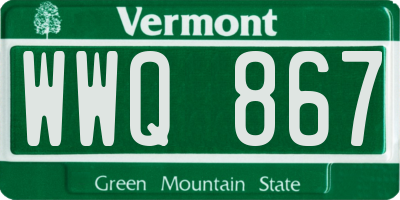 VT license plate WWQ867