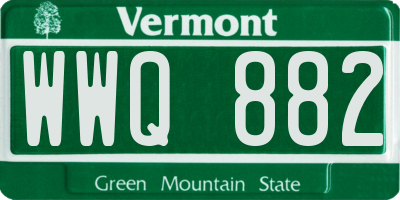 VT license plate WWQ882