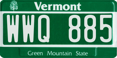 VT license plate WWQ885