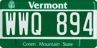 VT license plate WWQ894