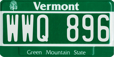 VT license plate WWQ896
