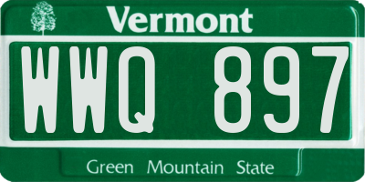VT license plate WWQ897