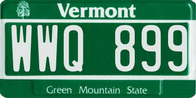 VT license plate WWQ899