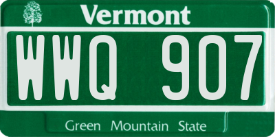 VT license plate WWQ907