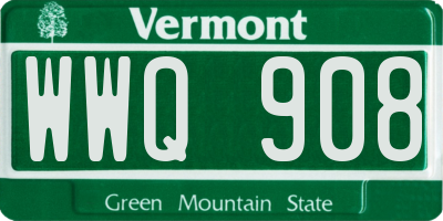 VT license plate WWQ908