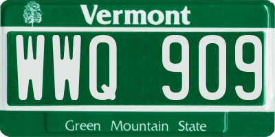 VT license plate WWQ909