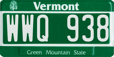VT license plate WWQ938