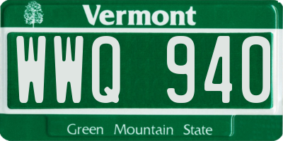 VT license plate WWQ940