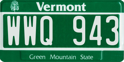 VT license plate WWQ943