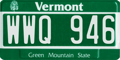 VT license plate WWQ946