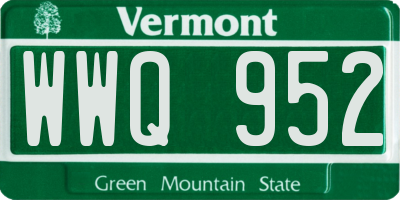 VT license plate WWQ952