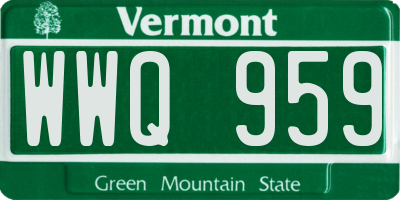 VT license plate WWQ959