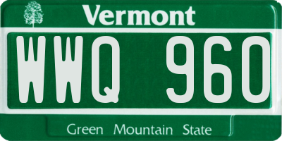 VT license plate WWQ960