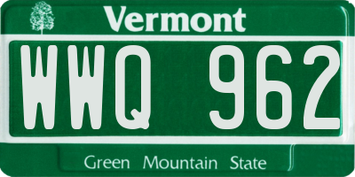 VT license plate WWQ962