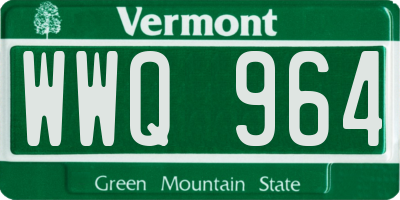 VT license plate WWQ964