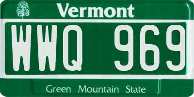 VT license plate WWQ969
