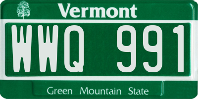 VT license plate WWQ991