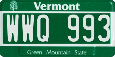 VT license plate WWQ993