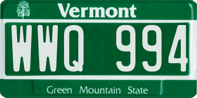 VT license plate WWQ994