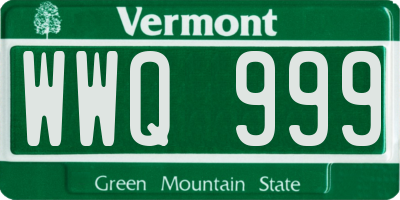 VT license plate WWQ999