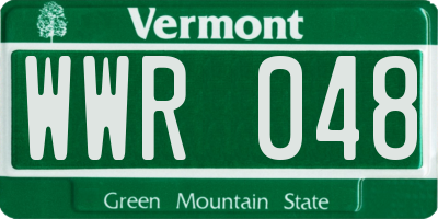 VT license plate WWR048