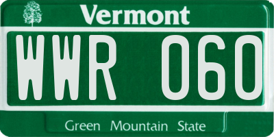 VT license plate WWR060