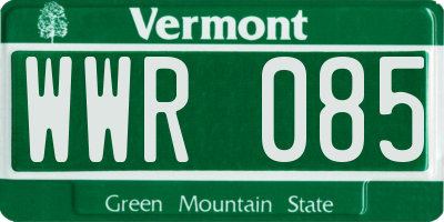 VT license plate WWR085