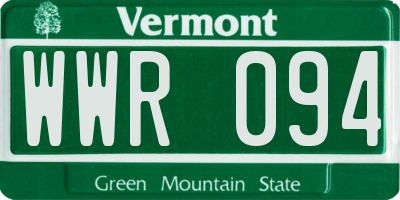 VT license plate WWR094