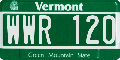 VT license plate WWR120