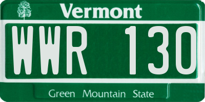 VT license plate WWR130