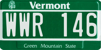 VT license plate WWR146