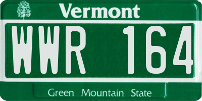 VT license plate WWR164